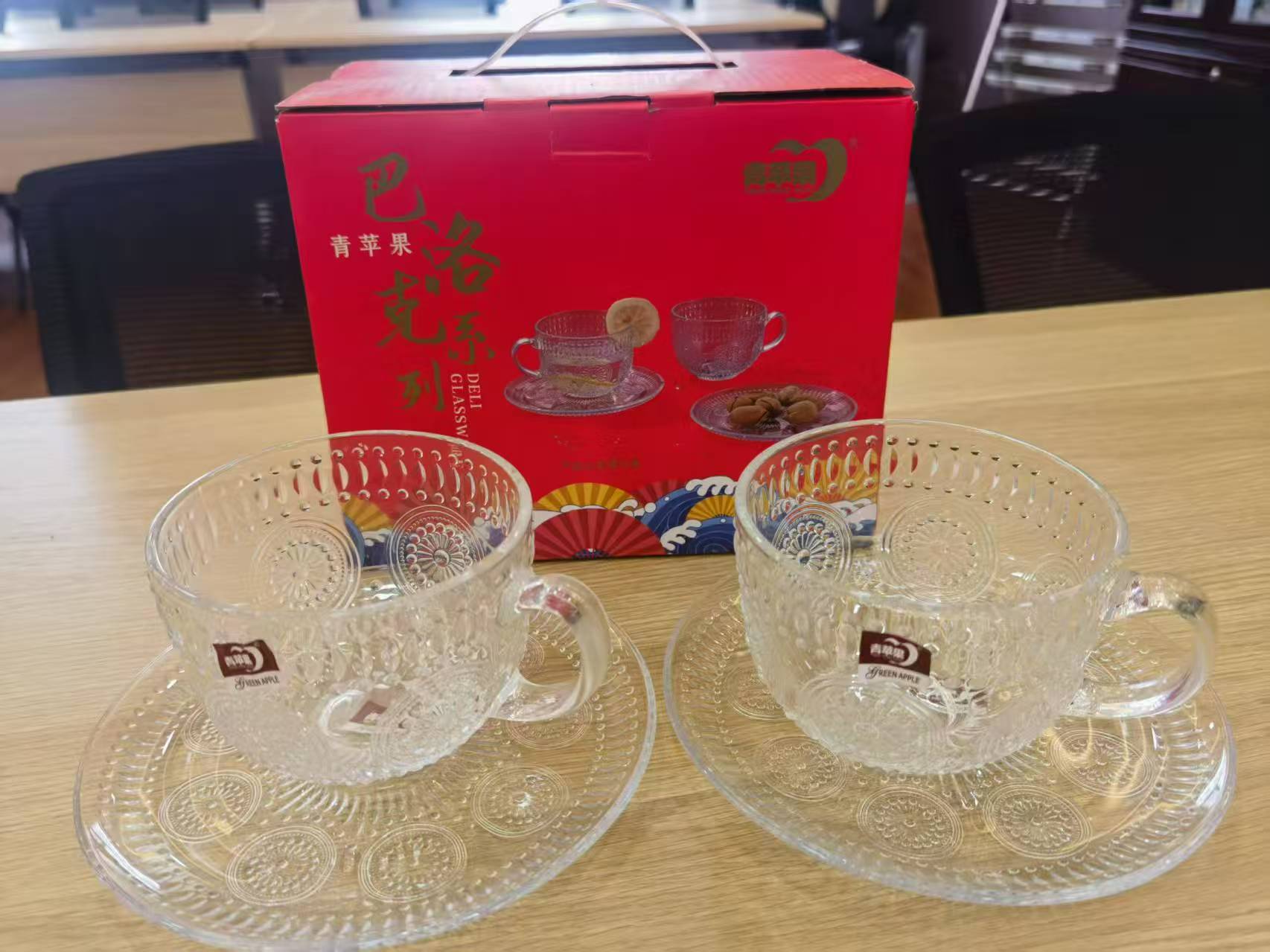 青蘋(píng)果/QINGPINGGUO BLKDL4 杯  玻璃 透明帶手柄